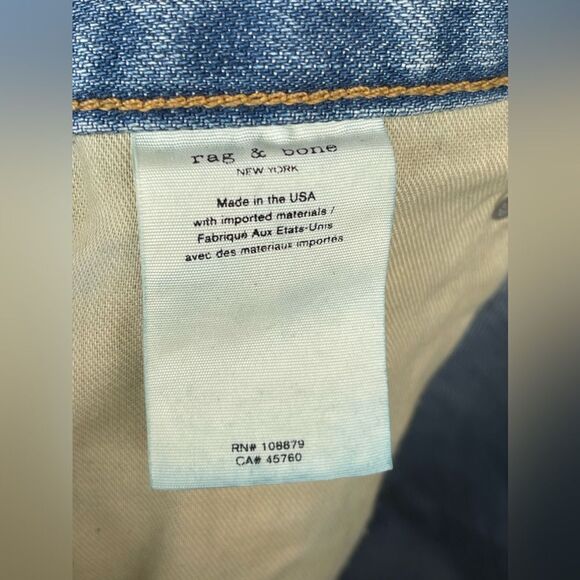 Rag & Bone button fly tapered jeans size 23 - Picture 10 of 12